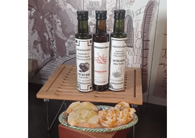 Tris di condimenti a base di Olio Extra Vergine – Set di 3 bottiglie Olio Extra Vergine di Oliva